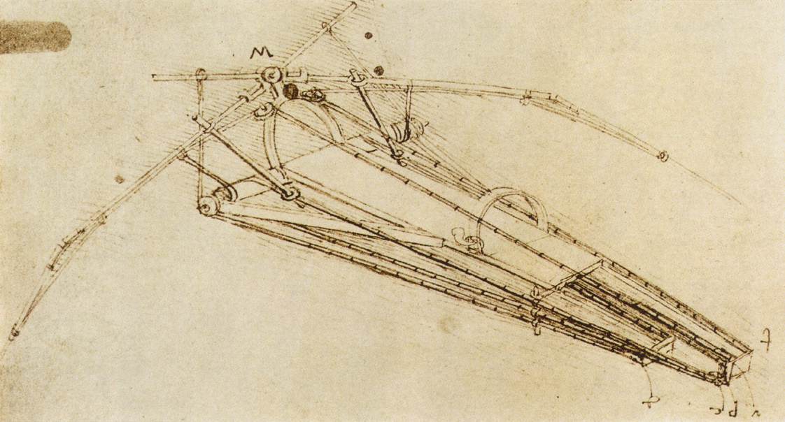 Drawing of a flying machine