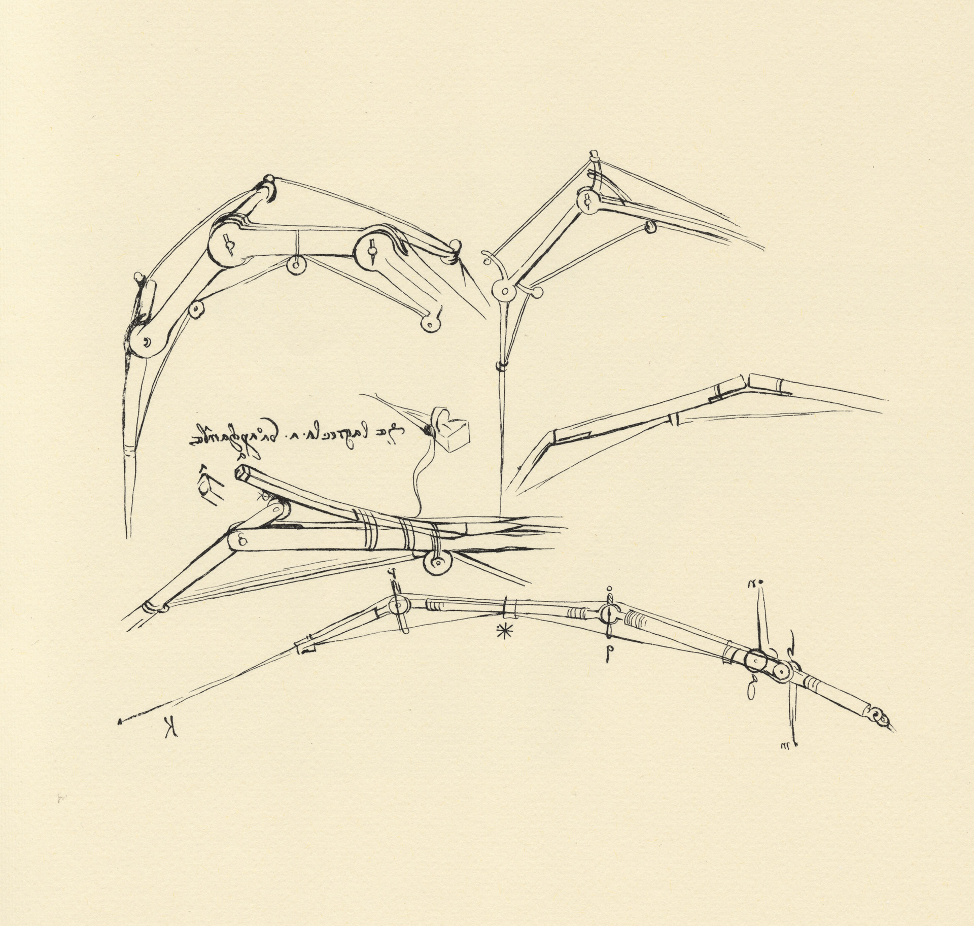Diagram of a proposed flying machine